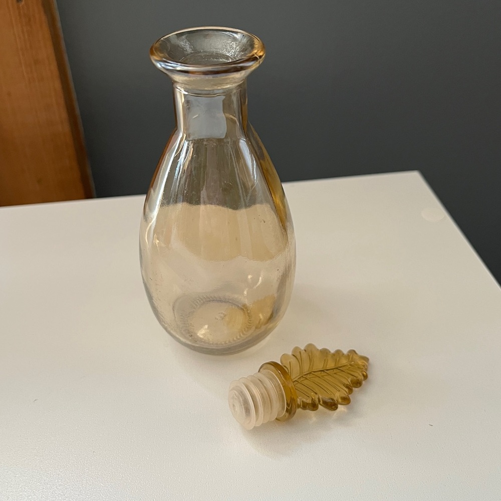 Vintage Glass Moon Water Bottle Jar with Fall Leaf Stopper Lid - Picture 5 of 12